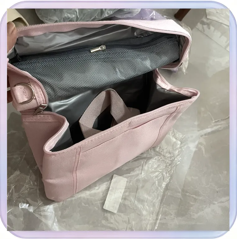 No_197_Large Capacity Insulated Bag Office Worker Lunch Bag (Pink Large)