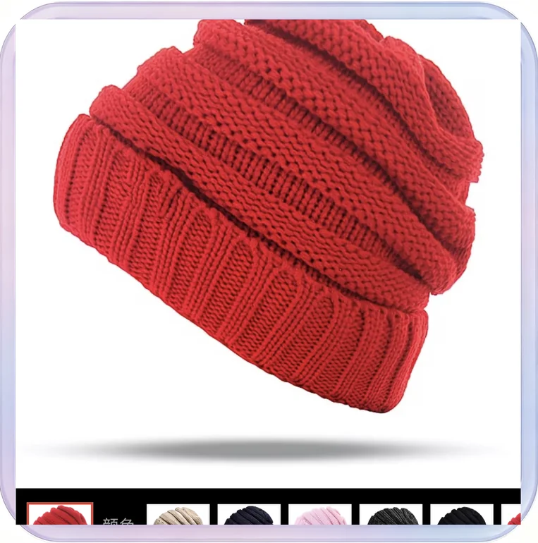 No_432_Red knitted postpartum hat, autumn/winter versatile postpartum hat