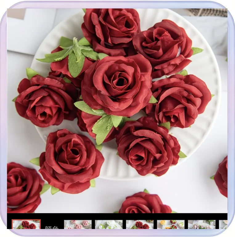 No_693_7cm Red Rose Material Pack (10 Roses + 20m Fishing Line)